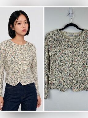Gitano Vintage 80s 90s Floral Long Sleeve Top Womens M‎ Button Up Retro Kidcore